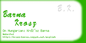 barna krosz business card